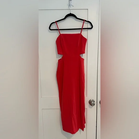 Lulus Only the Good Times Red Sleeveless Cutout Midi Dress - Picture 4 of 6